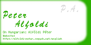peter alfoldi business card